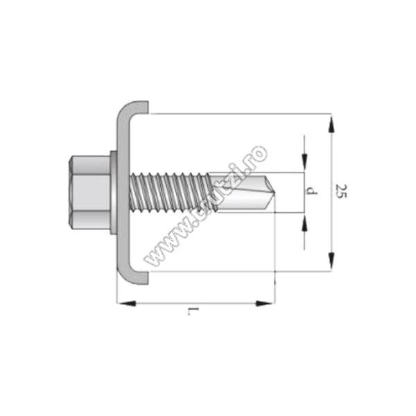 92611 Griebtuvas KRAŠTŲJŲ PLOKŠČIŲ PRIJUNGIMUI M6.3X25MM, ŽALIA RAL 6005 - Image 2
