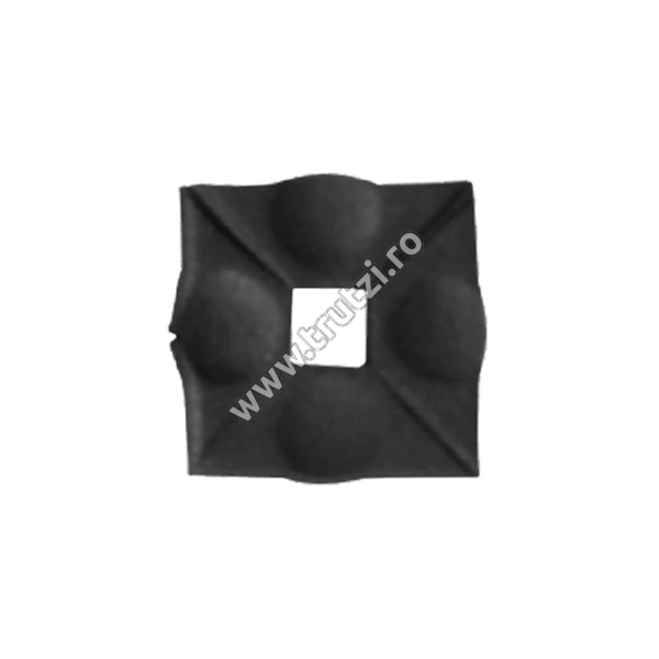44025 Skardinė PLOKŠTELĖ PT. BALUSTRADA 90X90MM, SKULĖ 25X25MM, GR. 3 mM