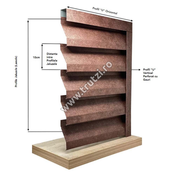 2932411 VERTIKALUS U PROFILIU PERFORUOTAS V-MAT STRUKTŪRAS, TAMSUS RAL 3005 - Image 3